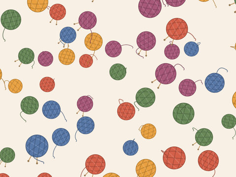 Knitting Yarn and Needles Pattern Cozy Background