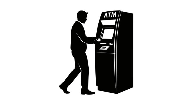 Man using an atm machine
