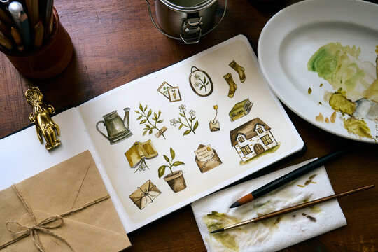 Spring illustration set