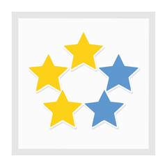 Obraz premium Flat design star award icon set
