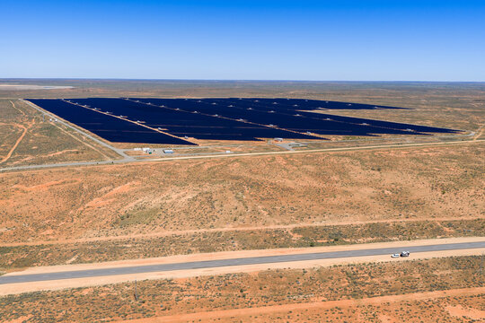 Solar Panels in the desert. Broken Hill. South Australia.