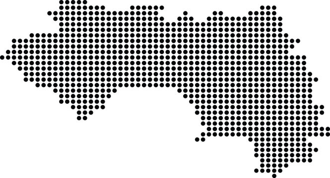 Guinea Dotted Map Minimalist Black Dots Silhouette Country Geography Graphic Element