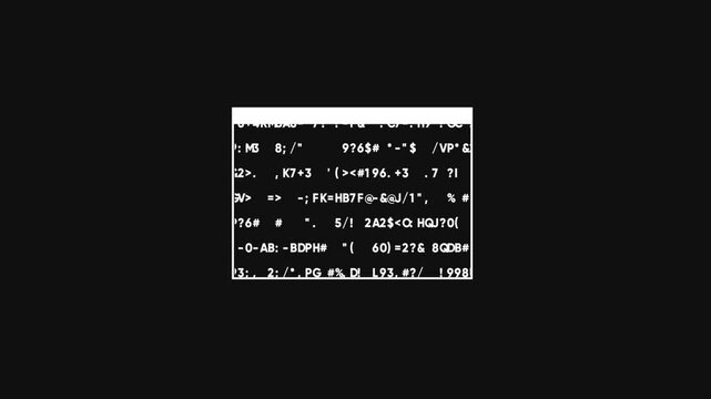 Digital data stream abstract background, with scrolling encrypted code