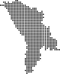Fototapeta premium Moldova Dotted Map Minimalist Black Dots Silhouette Country Geography Graphic Element