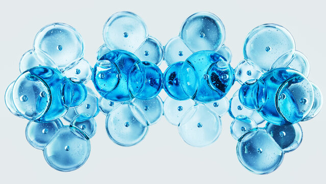 Blue Gel Sphere Clusters Abstract