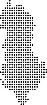 Albania Dotted Map Minimalist Black Dots Silhouette Country Geography Graphic Element