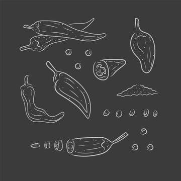 hand dram icon set in doodle style