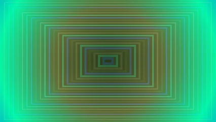 Fototapete 3D Abstract geometric tunnel with greenish pixelated effect  © Rafeja