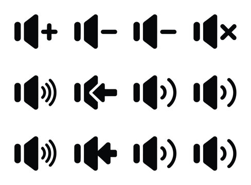 Sound Volume Control Icons Vector Illustration