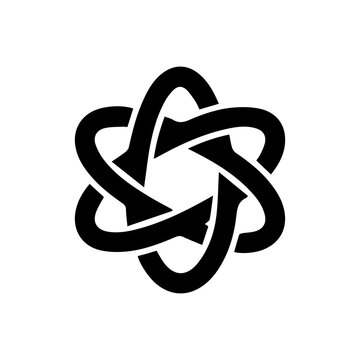 Circular atomic structure symbol for science and technology branding