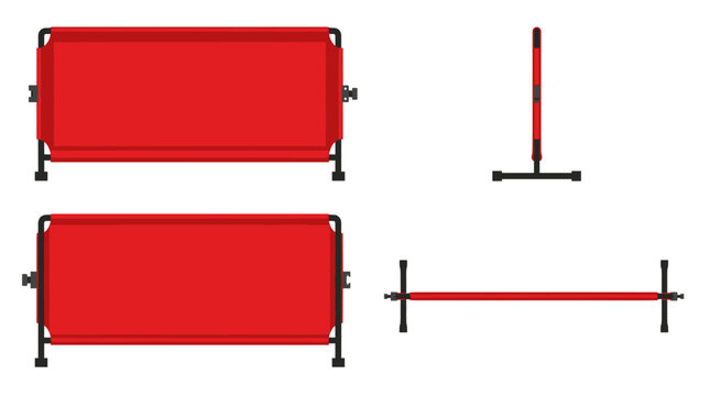 Table tennis barrier sports equipment with front side rear and top views vector illustration