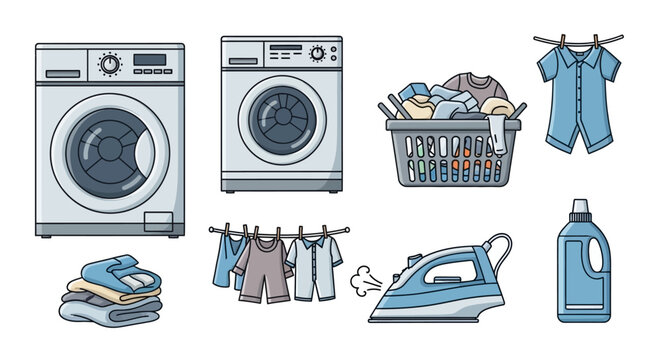 Washing machine and laundry tools.