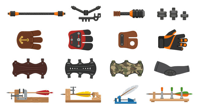 Medieval weapons and tools set.