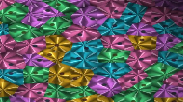 Colorful geometric folded paper pattern surface