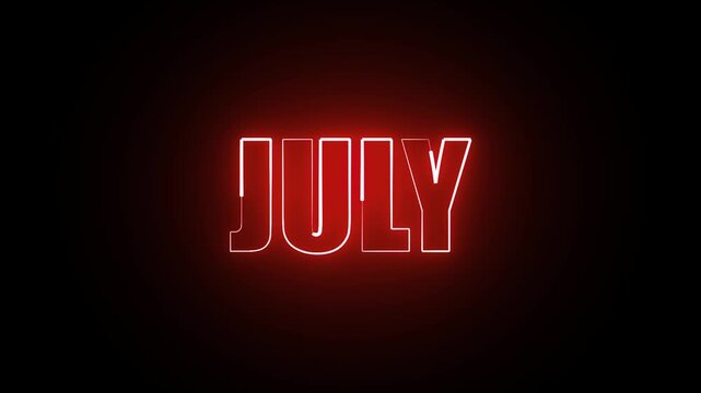 JULY NEON TITLE ANIMATION