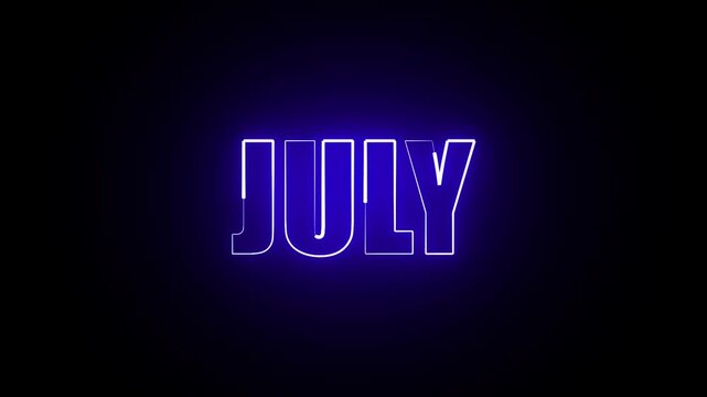 JULY NEON TITLE ANIMATION