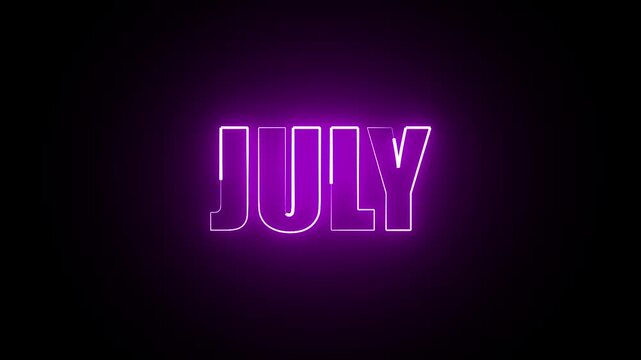 JULY NEON TITLE ANIMATION