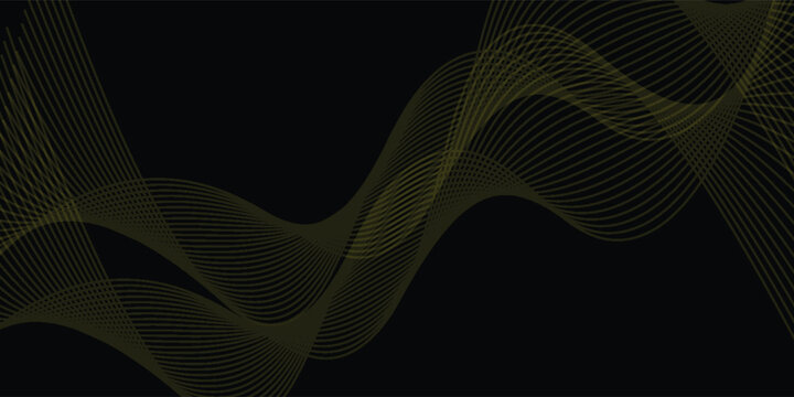 Black abstract old backround with yellow curve line for backdrop or presentation good