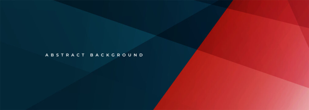 Abstract geometric background with dark blue and red polygons. Vector illustration