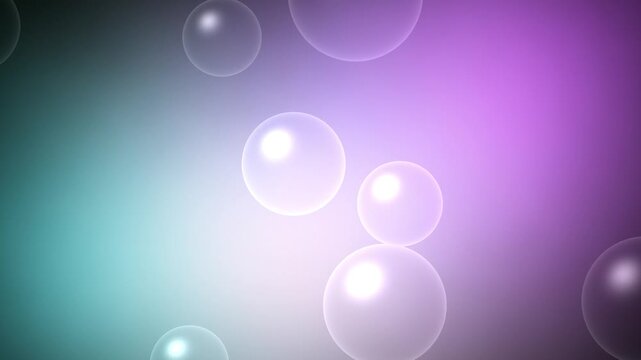 Blue Lilac Gray Glass Bubbles Motion Background, Smooth Floating Bubbles Animation Seamless Loop, 4K