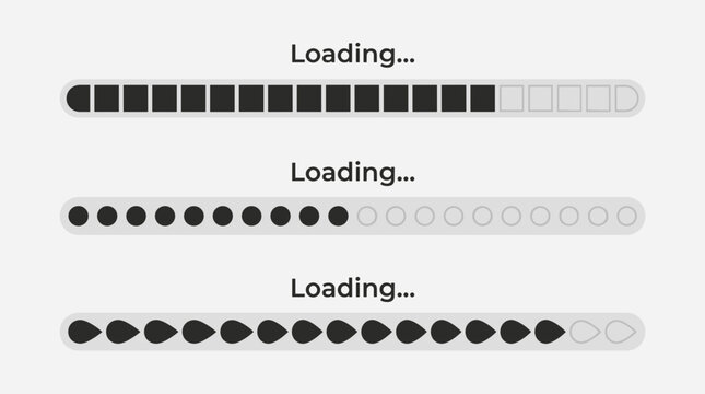 Loading animation progress bar icons.