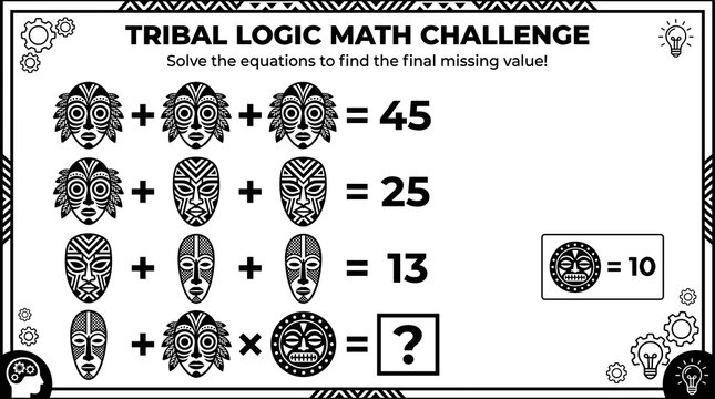 Tribal Logic Math Challenge Puzzle.