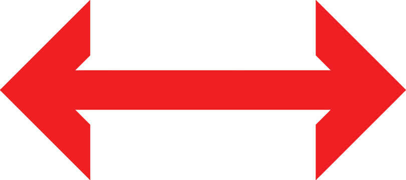 Red double headed arrow pointing left and right