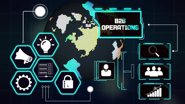 Managing corporate client interactions via advanced electronic frames, virtual digital network globe focusing on b2b operations