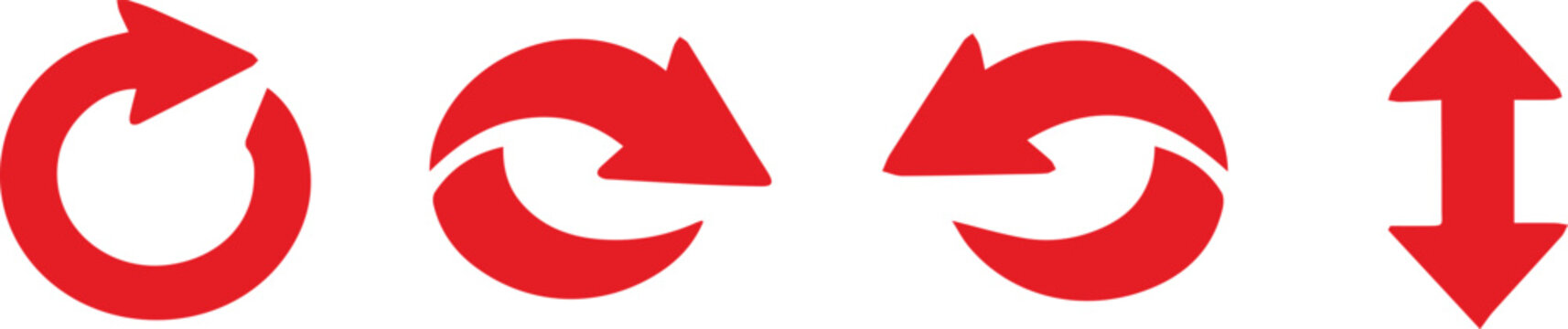Red circular arrows and upward arrow icons Vector
