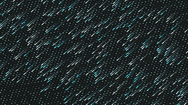 Digital rain falling through dark pixelated matrix