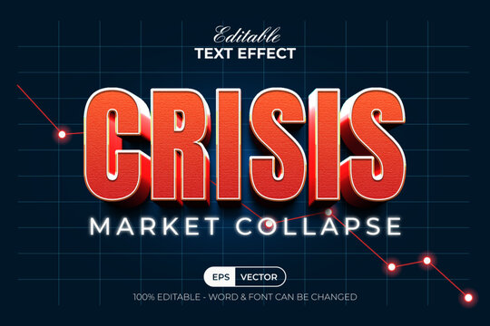 Crisis Text Effect 3D Orange Modern Style. Editable Text Effect.