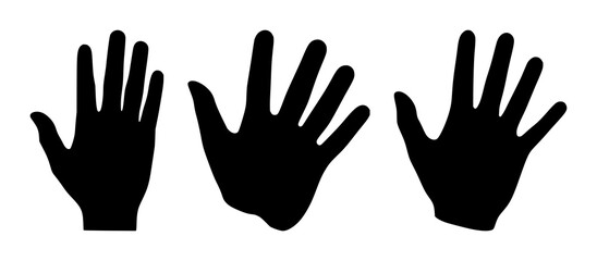Fototapeta premium Solid black icon, white background: haptic feedback hand icon set with simple line art design featuring sketches, drawings, vector graphics with minimalist and simple illustrations