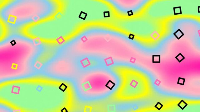 Floating squares over gradient background