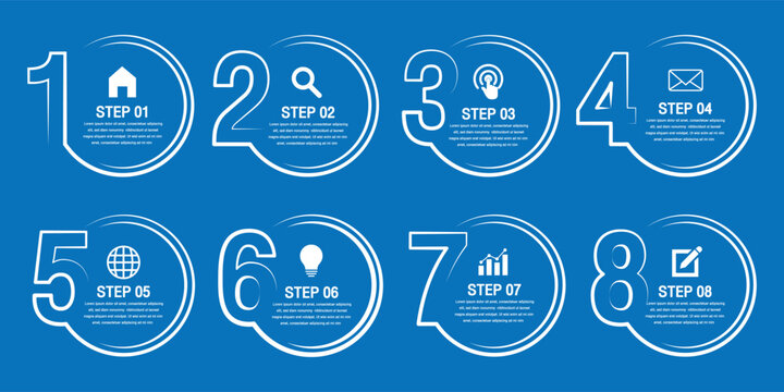 step infographic numbers template vector