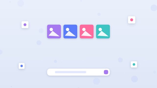 Flat design generative AI creating abstract image thumbnails
