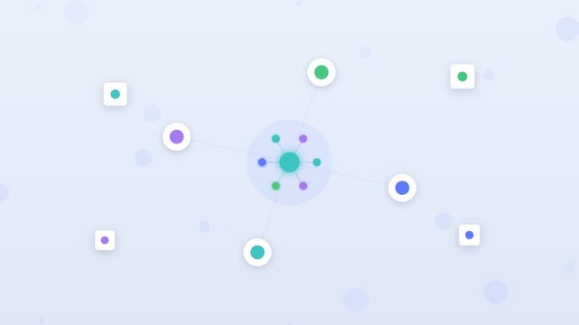 Flat design AI brain connecting with a human profile by data lines