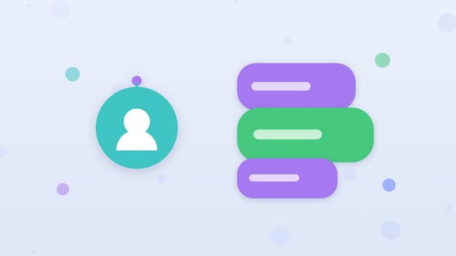 Flat design chatbot window resolving a request with success checkmark