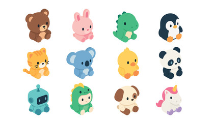 Cute cartoon animal toys. © Kai_