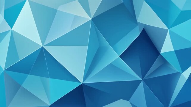 Abstract geometric pattern animation with blue and white triangles