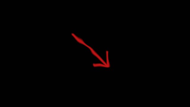 White Chalk Arrow Animated Pointing Sign Doodle on Green Screen Background