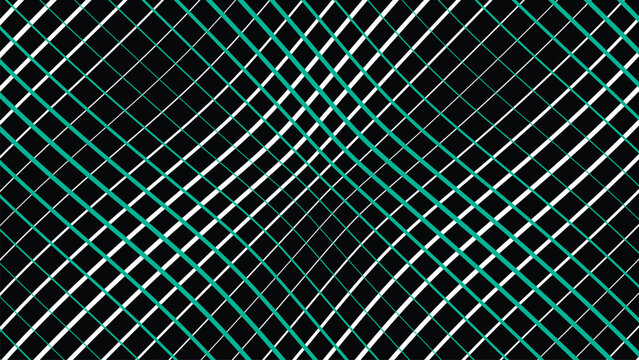 Abstract Black Background with Geometric Green and White Intersecting Line Grid Pattern