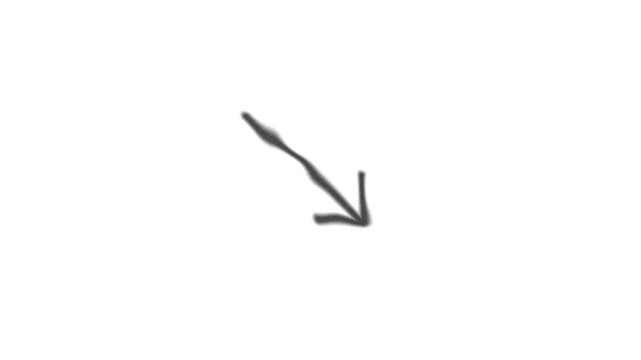 Black Marker Arrow Drawing Animation Outline Sketch on Solid White Background