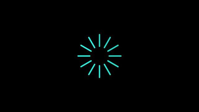 Animated spinning waiting icon animation on black background. animated circle loading gif video icon