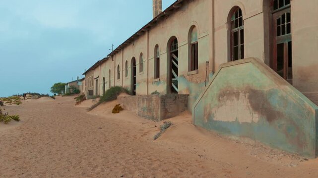Abandoned ghost town buildings of Kolmanskop, Namibia