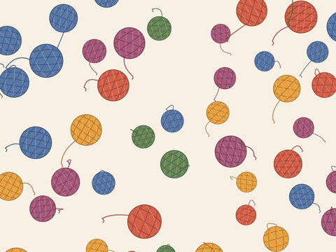Craft Yarn Ball Pattern Hobby Shop Design