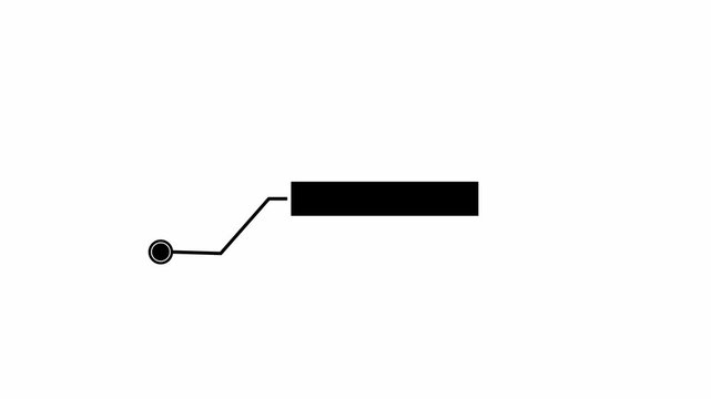 Minimal design thermal signature callout overlay for scientific analysis, and advanced technology data visualization presentations. Modern line icon animation of a digital callout box.