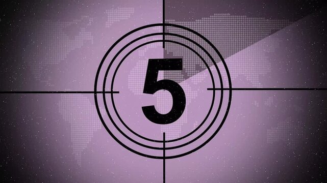 Countdown old film 10 seconds. Countdown movie from 10 to 0 number. 4K Retro Cinema Style Footage Video