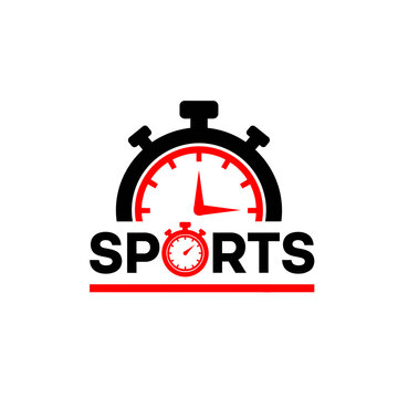 Dynamic Sports Timer Logo Design With Bold Typography