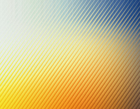 Abstract Warm Gradient: A textured abstract background featuring a warm gradient from golden yellow to soft blue, created by parallel diagonal lines, offering a sense of depth and gentle movement.