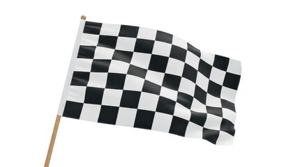 Fototapeta premium Checkered flag on a stick waving